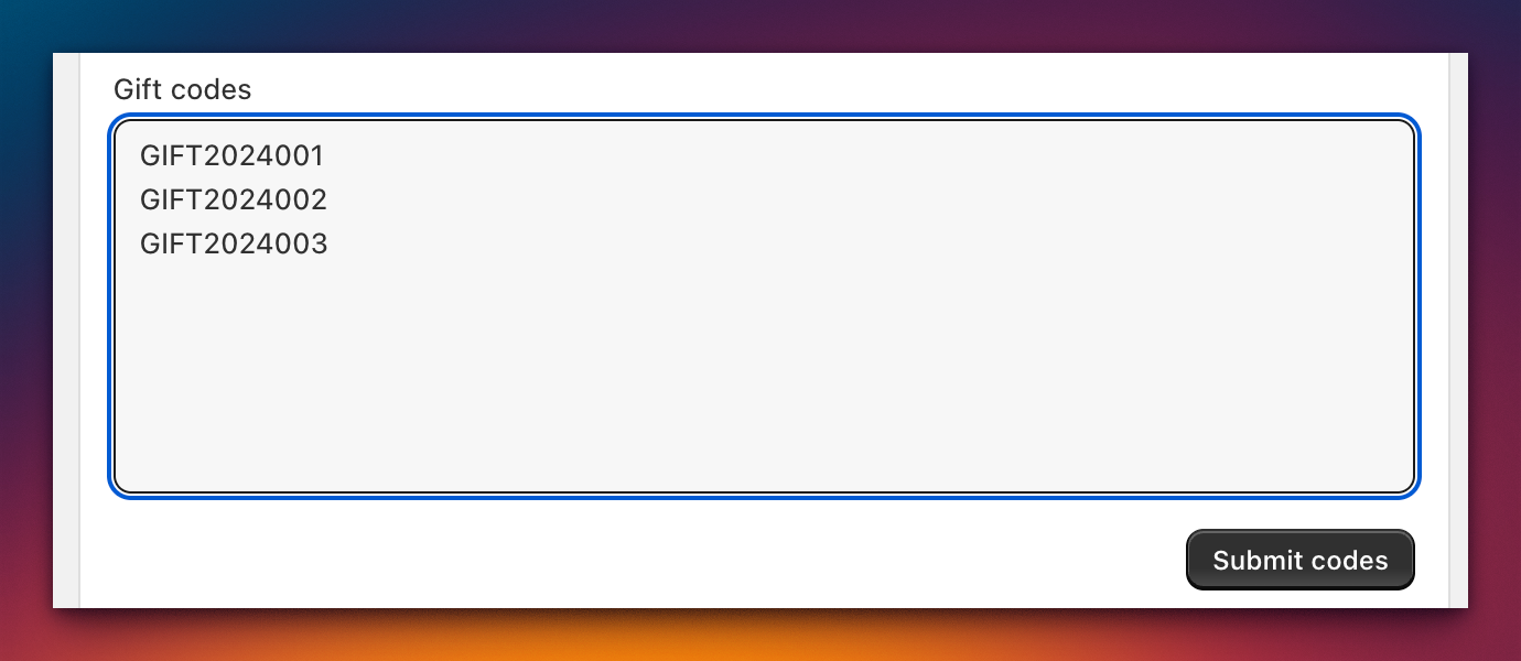 Code entry