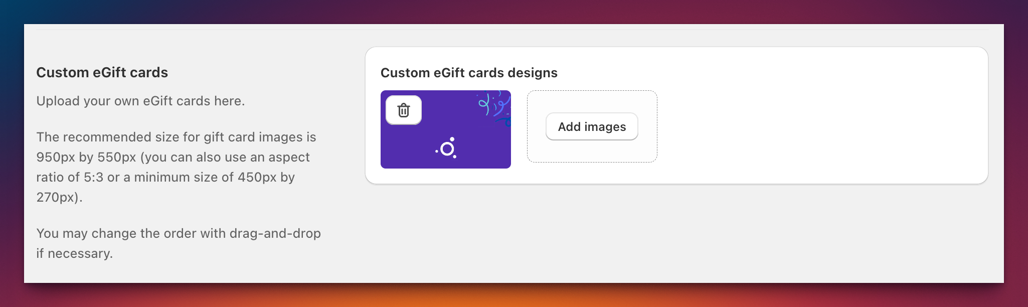 Custom upload