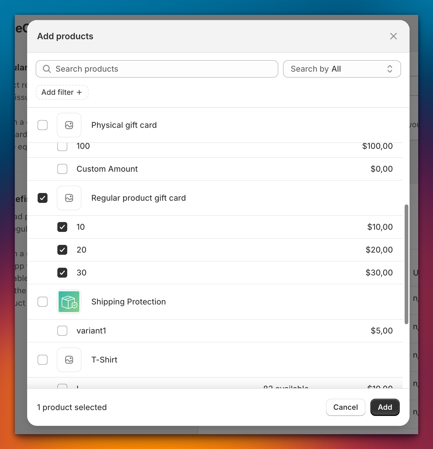 Product picker