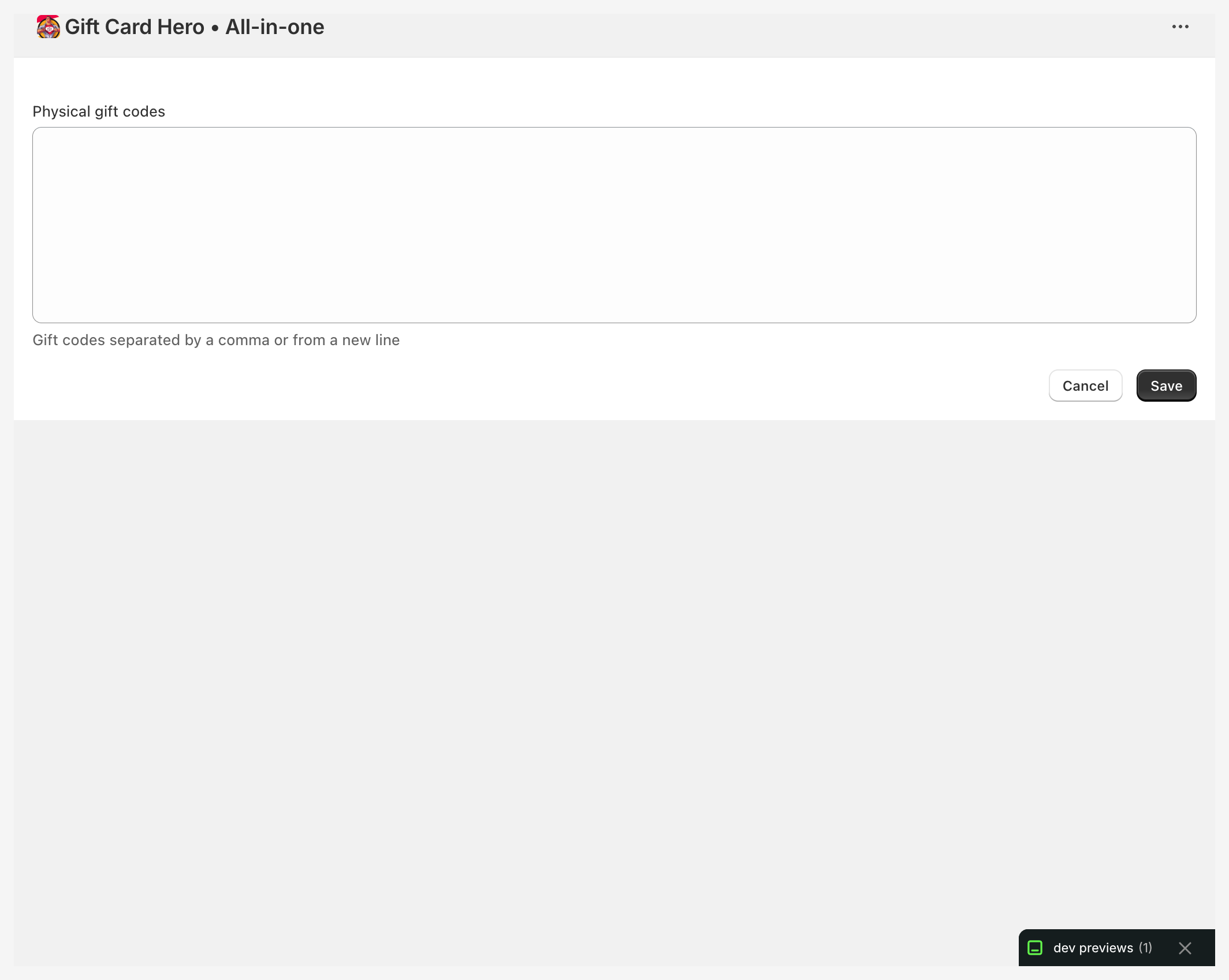 Import physical codes